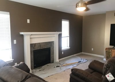 two tone paint job in family room