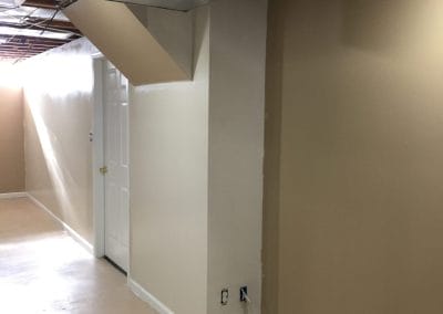 accent wall painted in basement