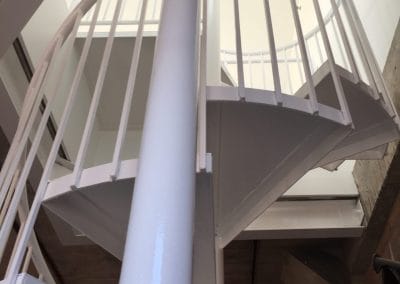 staircase painted with white oil based paint