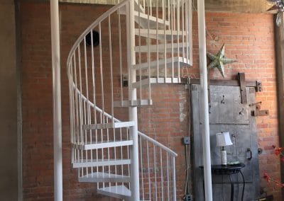 painting a metal spiral staircase