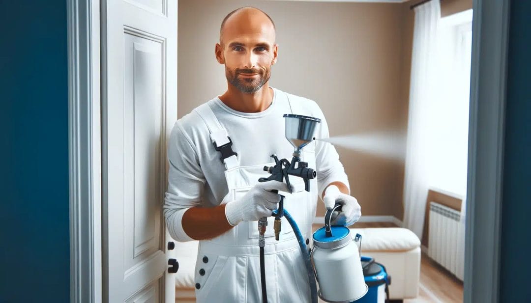 house painter with sprayer